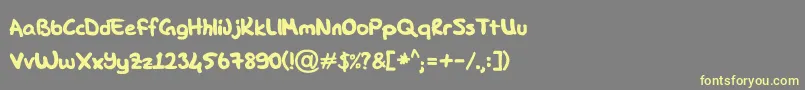 DK Hand Font – Yellow Fonts on Gray Background