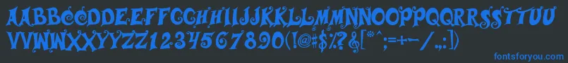 Musicals Font – Blue Fonts on Black Background