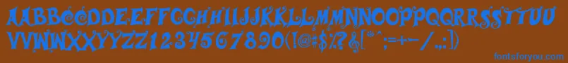 Musicals Font – Blue Fonts on Brown Background