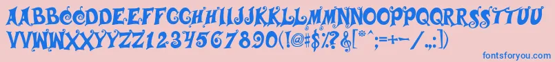 Musicals Font – Blue Fonts on Pink Background