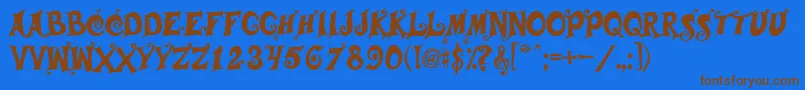 Musicals Font – Brown Fonts on Blue Background