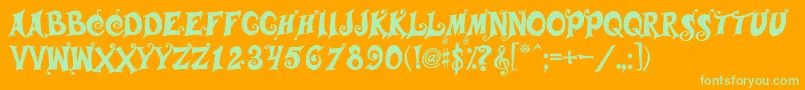 Musicals Font – Green Fonts on Orange Background