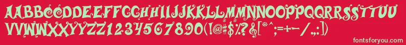 Musicals Font – Green Fonts on Red Background