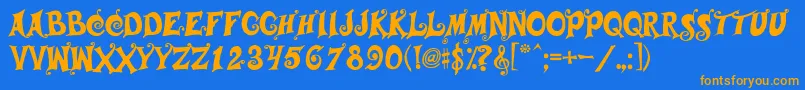 Musicals Font – Orange Fonts on Blue Background