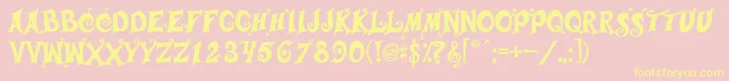Musicals Font – Yellow Fonts on Pink Background
