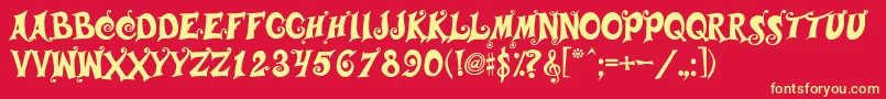 Musicals Font – Yellow Fonts on Red Background