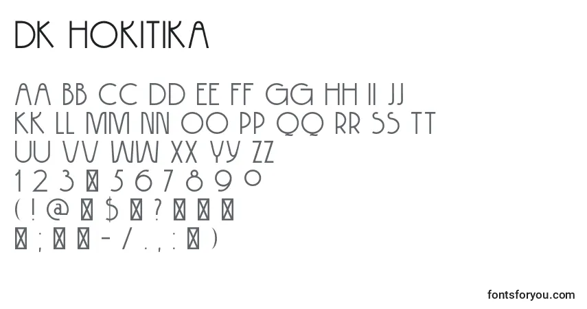 Schriftart DK Hokitika – Alphabet, Zahlen, spezielle Symbole