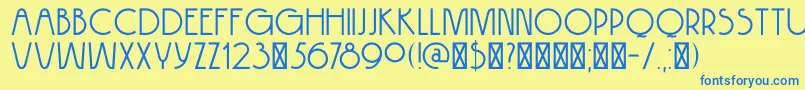 DK Hokitika Font – Blue Fonts on Yellow Background