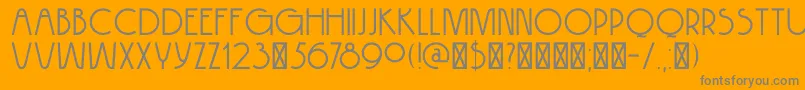 DK Hokitika-Schriftart – Graue Schriften auf orangefarbenem Hintergrund