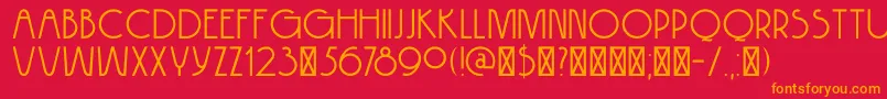 DK Hokitika Font – Orange Fonts on Red Background