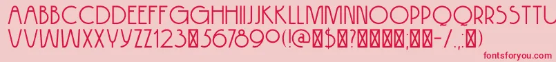 フォントDK Hokitika – ピンクの背景に赤い文字