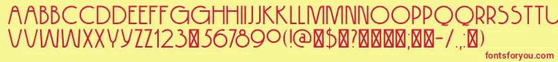 DK Hokitika Font – Red Fonts on Yellow Background