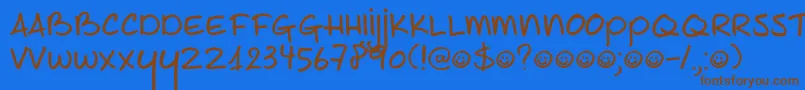 DK Joe Schmoe Font – Brown Fonts on Blue Background