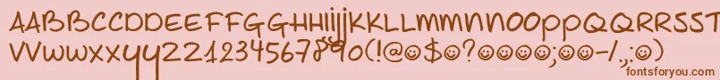 DK Joe Schmoe-fontti – ruskeat fontit vaaleanpunaisella taustalla