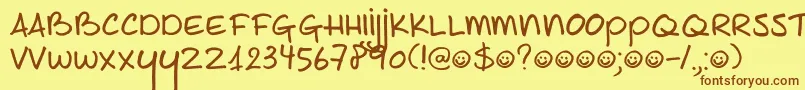DK Joe Schmoe-fontti – ruskeat fontit keltaisella taustalla