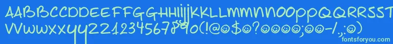 DK Joe Schmoe Font – Green Fonts on Blue Background