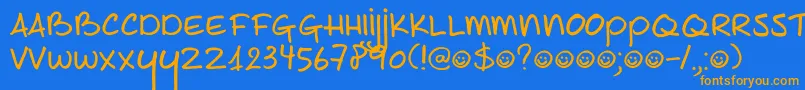 DK Joe Schmoe Font – Orange Fonts on Blue Background