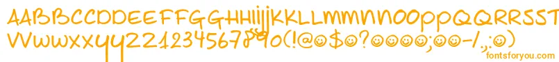 DK Joe Schmoe-fontti – oranssit fontit valkoisella taustalla