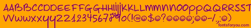 DK Joe Schmoe Font – Purple Fonts on Orange Background
