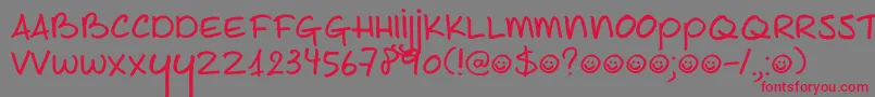 DK Joe Schmoe Font – Red Fonts on Gray Background