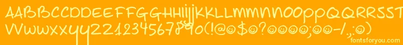 DK Joe Schmoe Font – Yellow Fonts on Orange Background