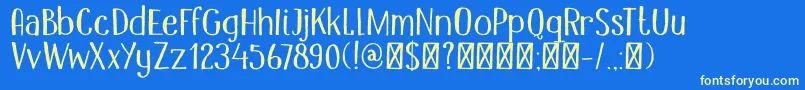 DK Mandolin Font – Yellow Fonts on Blue Background