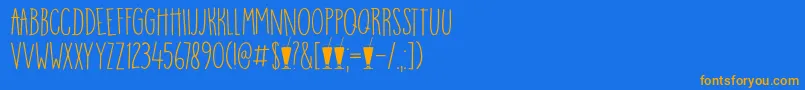 En savoir plus sur la police DK Mango Smoothie Police DK Mango Smoothie – polices orange sur fond bleu