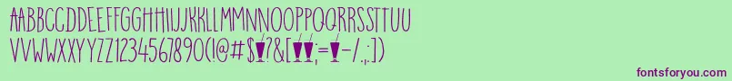 DK Mango Smoothie Font – Purple Fonts on Green Background