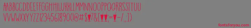 DK Mango Smoothie Font – Red Fonts on Gray Background