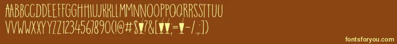 Шрифт DK Mango Smoothie – жёлтые шрифты на коричневом фоне