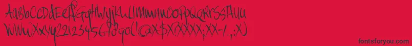 DK Moi Non Plus Font – Black Fonts on Red Background