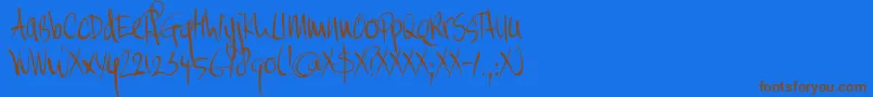 Подробнее о шрифте DK Moi Non Plus Шрифт DK Moi Non Plus – коричневые шрифты на синем фоне