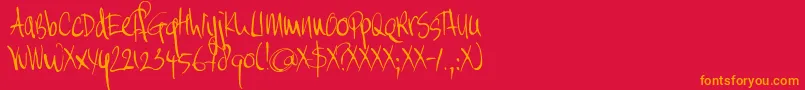 DK Moi Non Plus Font – Orange Fonts on Red Background