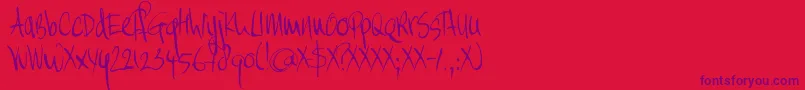 DK Moi Non Plus Font – Purple Fonts on Red Background