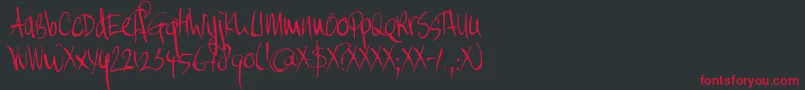 DK Moi Non Plus Font – Red Fonts on Black Background
