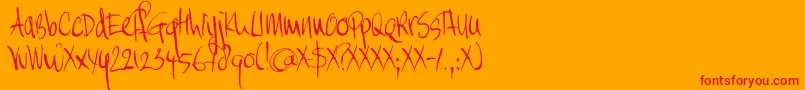 DK Moi Non Plus Font – Red Fonts on Orange Background