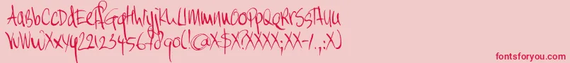 DK Moi Non Plus Font – Red Fonts on Pink Background
