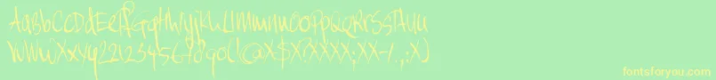 DK Moi Non Plus Font – Yellow Fonts on Green Background