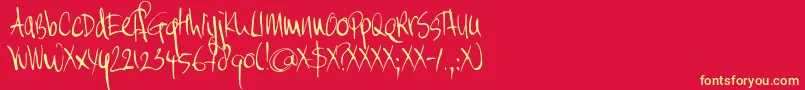 DK Moi Non Plus Font – Yellow Fonts on Red Background