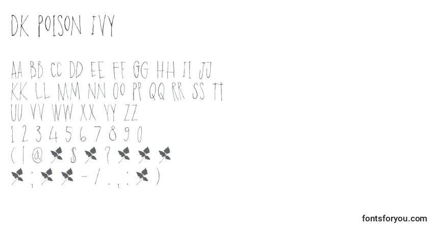 Czcionka DK Poison Ivy – alfabet, cyfry, specjalne znaki