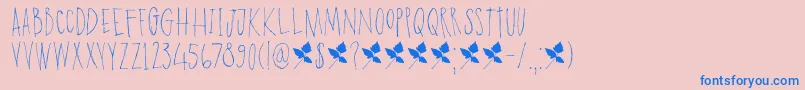 DK Poison Ivy Font – Blue Fonts on Pink Background