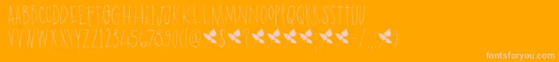 DK Poison Ivy Font – Pink Fonts on Orange Background