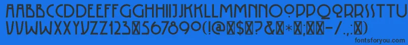 DK Rotorua-Schriftart – Schwarze Schriften auf blauem Hintergrund