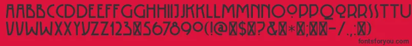 DK Rotorua-fontti – mustat fontit punaisella taustalla