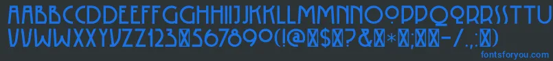 DK Rotorua-fontti – siniset fontit mustalla taustalla