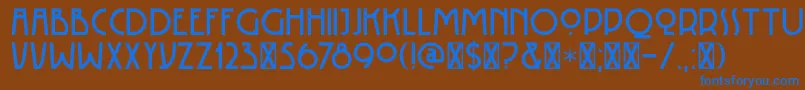 Шрифт DK Rotorua – синие шрифты на коричневом фоне