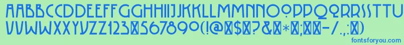 DK Rotorua-fontti – siniset fontit vihreällä taustalla