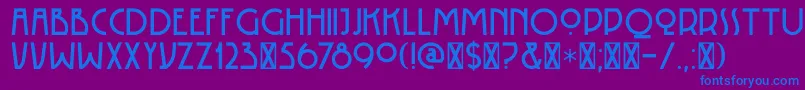 フォントDK Rotorua – 紫色の背景に青い文字