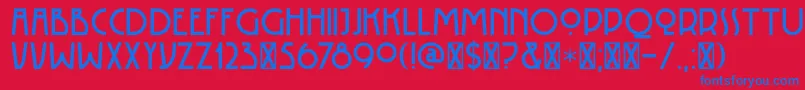 Czcionka DK Rotorua – niebieskie czcionki na czerwonym tle