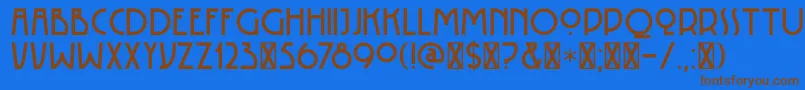 DK Rotorua Font – Brown Fonts on Blue Background
